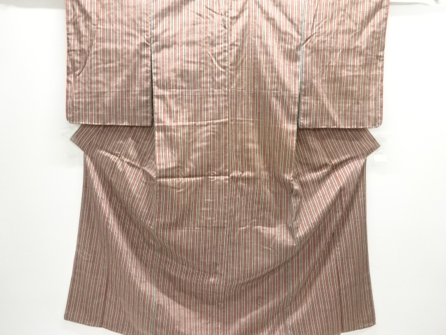 JAPANESE KIMONO / TSUMUGI / UNUSED / WOVEN STRIPE